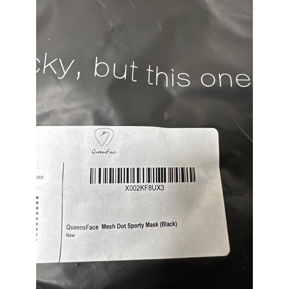 Queensface Mesh Dot Sporty Masks Black Reusable & Breathable Face Covering 4 pk - Picture 3 of 6